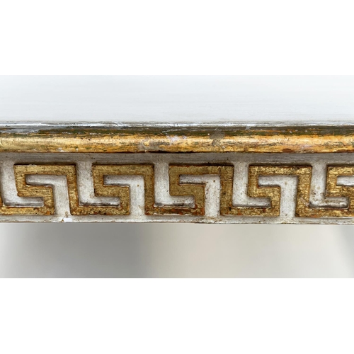 116 - ITALIAN LOW TABLE, early 20th century Florentine parcel gilt rectangular with Greek key frieze and t... 