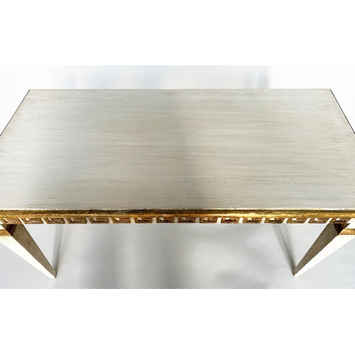 116 - ITALIAN LOW TABLE, early 20th century Florentine parcel gilt rectangular with Greek key frieze and t... 