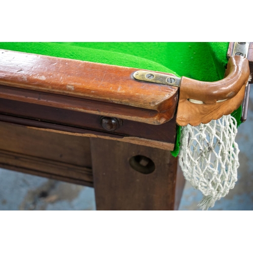 172 - POOL TABLE, 87cm H x 194cm L x 102cm W, Victorian mahogany and green baize.