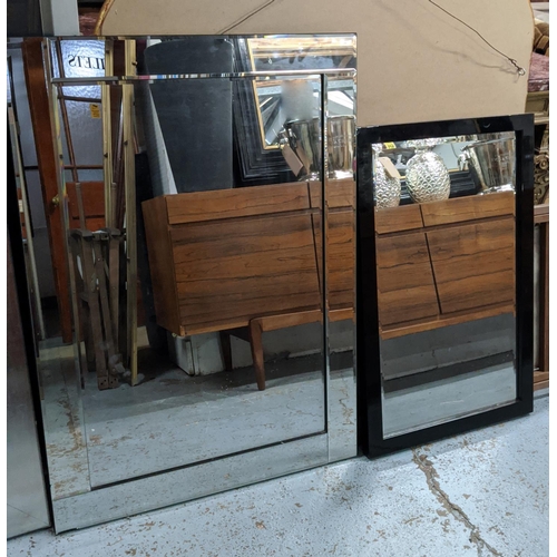 319 - WALL MIRRORS, a collection of four, each differing, 106cm x 76cm at largest. (4)