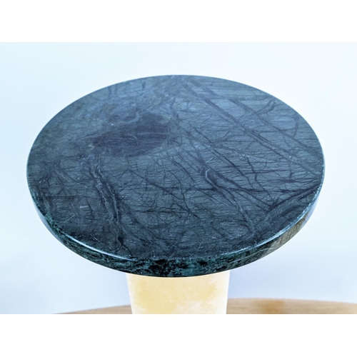 320 - SIDE TABLES, a pair, onyx and marble, 54.5cm x 24.5. (2)