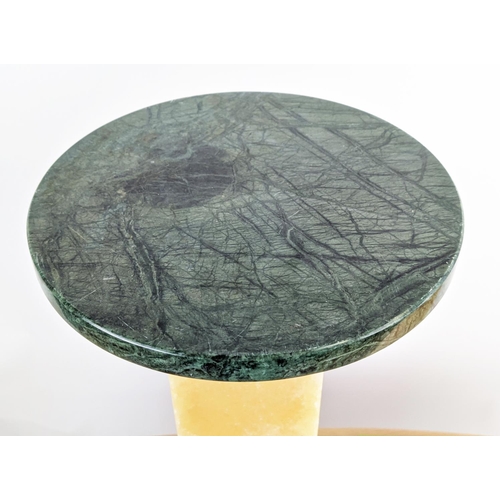 320 - SIDE TABLES, a pair, onyx and marble, 54.5cm x 24.5. (2)