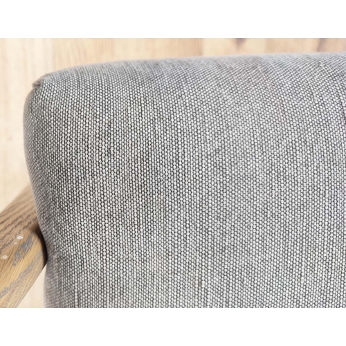 325 - LOUNGE CHAIR, 1960's Danish style, grey fabric upholstered, 65cm W.