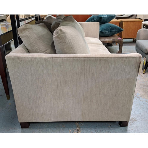 339 - SOFA, 71cm H x 100cm D x 227cm W, in a neutral Herringbone upholstery fabric.