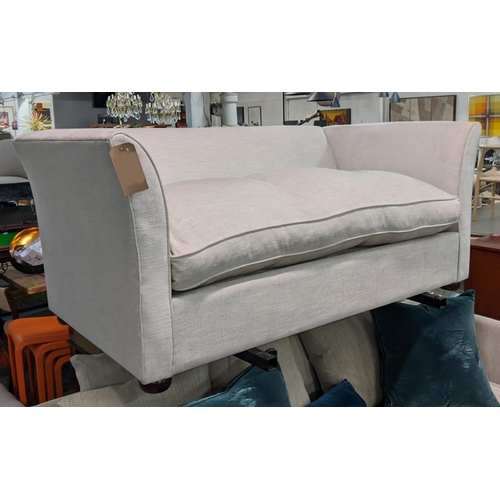 340 - SOFA, 175cm W x 98cm D x 77cm H, in a neutral upholstery fabric.