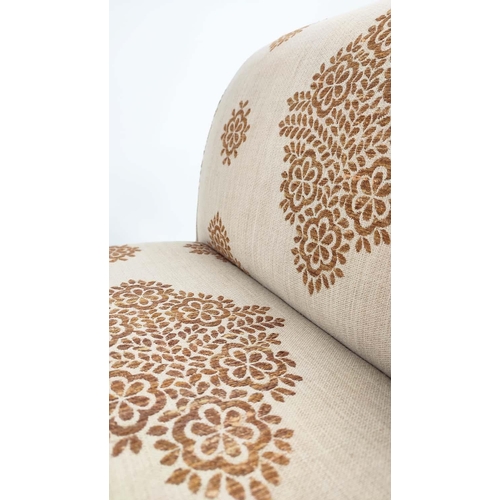 353 - WINDOW SEAT, 135cm W x 70cm H x 55cm D, with patterned fabric.