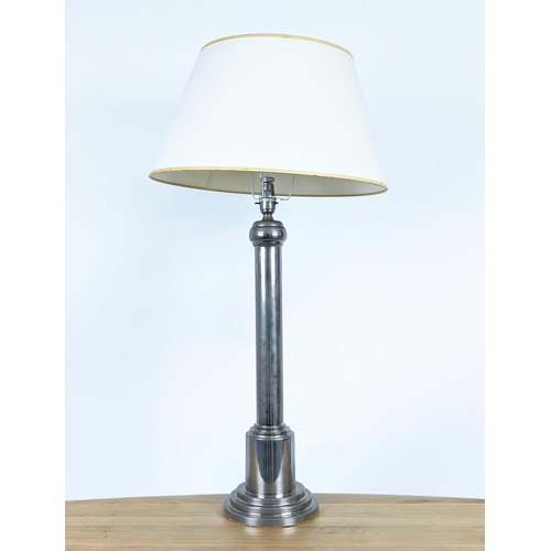 367 - COLUMN TABLE LAMP, 82cm tall overall including shade.