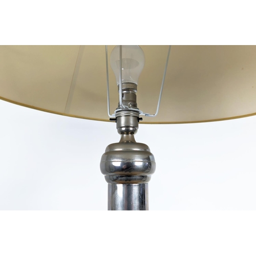 367 - COLUMN TABLE LAMP, 82cm tall overall including shade.