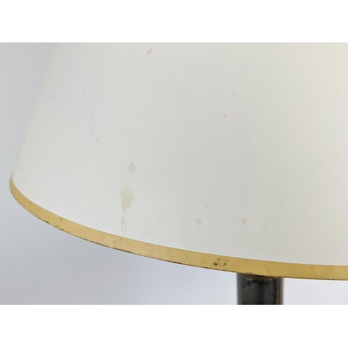 367 - COLUMN TABLE LAMP, 82cm tall overall including shade.