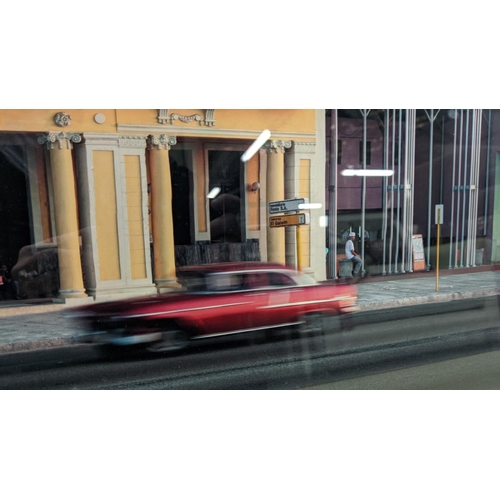 424 - PHOTOPRINT OF CUBA, on perspex, 150cm x 60cm.