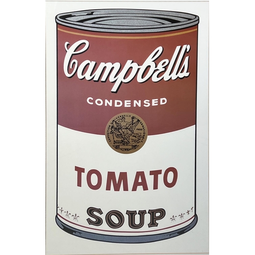 43 - AFTER ANDY WARHOL 'Campbells Tomato Soup', off set lithograph, 116cm x 81cm, framed.