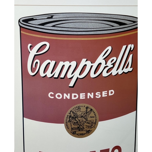 43 - AFTER ANDY WARHOL 'Campbells Tomato Soup', off set lithograph, 116cm x 81cm, framed.