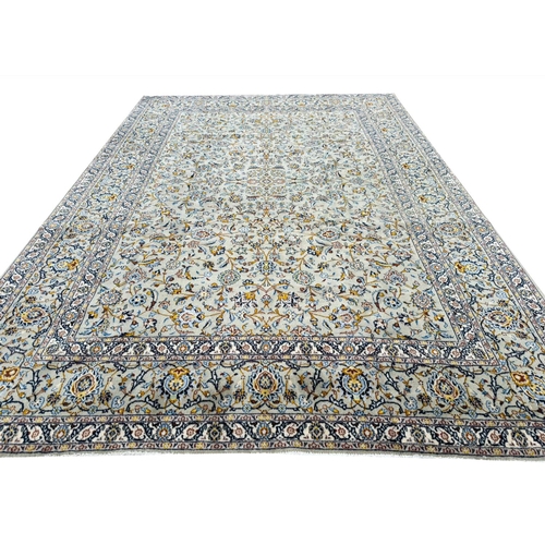 64 - FINE PERSIAN KURK KASHAN CARPET, 257cm x 245cm.