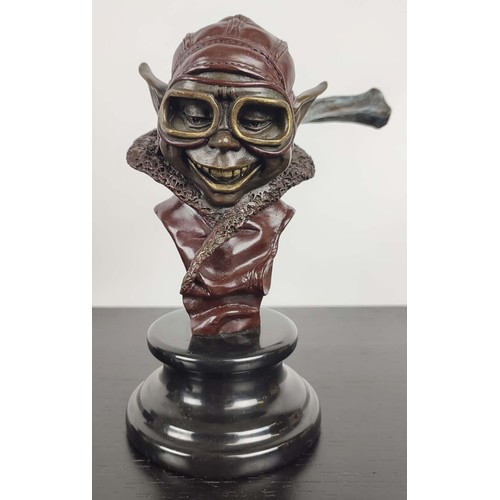 389 - SCULPTURAL PIXIE, cast metal, 21cm H.