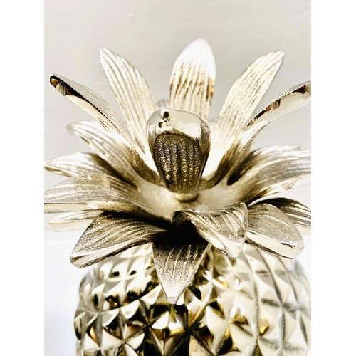 430 - ICE BUCKETS, a pair, in the form of pineapples, polished metal, 33cm H approx. (2)