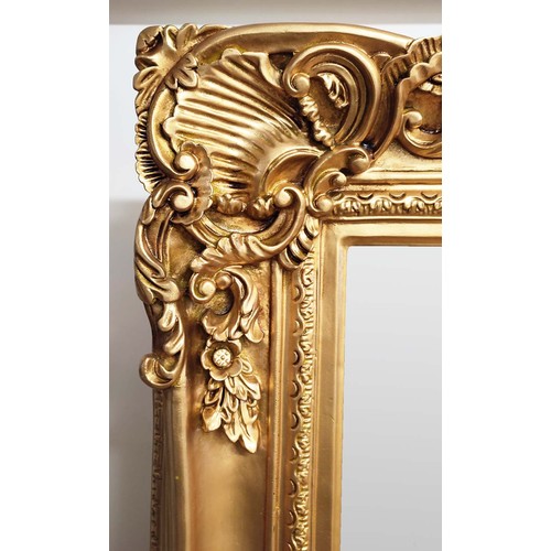 378 - WALL MIRROR, Continental style, gilt frame, bevelled plate, 184cm high, 120cm wide