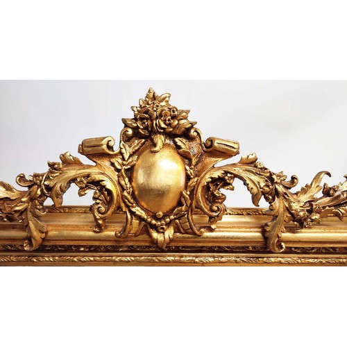 379 - WALL MIRROR, Belle Époque style, gilt frame, bevelled plate, 161cm high, 140cm wide