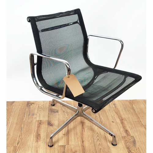 394 - AFTER CHARLES AND RAY EAMES ALUMINIUM GROUP STYLE CHAIR, 83cm H.