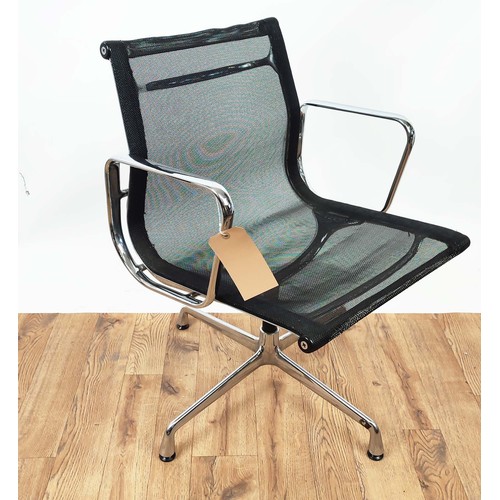 394 - AFTER CHARLES AND RAY EAMES ALUMINIUM GROUP STYLE CHAIR, 83cm H.