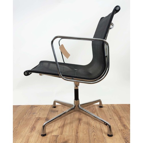 394 - AFTER CHARLES AND RAY EAMES ALUMINIUM GROUP STYLE CHAIR, 83cm H.