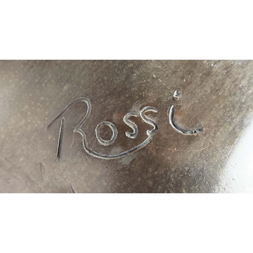 20 - A BRONZE SCULPTURE OF A RECLINING NUDE, inscribed 'Rossi' (designed by), 55cm H x 60cm W x 20cm D.