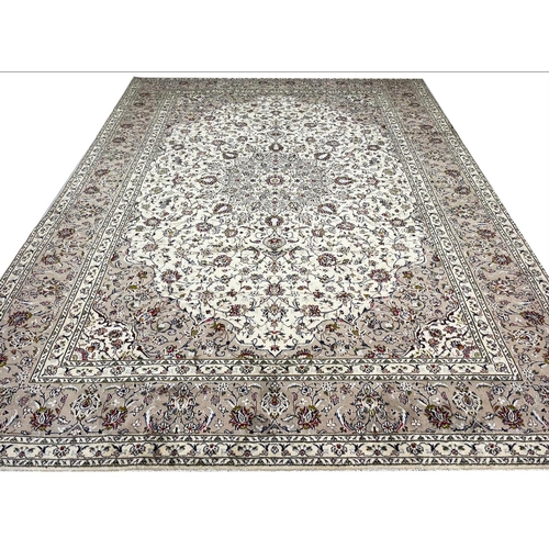 77 - FINE PERSIAN KURK KASHAN CARPET, 400cm x 295cm.