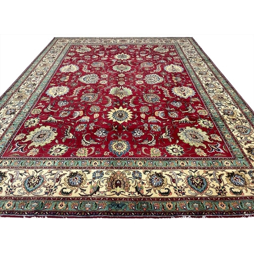 84 - FINE PERSIAN SHAH ABBAS DESIGN TABRIZ CARPET, 390cm x 295cm.