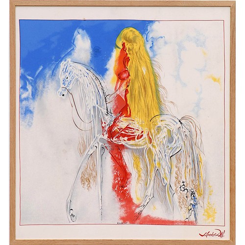 56 - AFTER SALVADOR DALI, Lady Godiva on silk, signed in the plate, limited numbered edition 2000, 90cm x... 