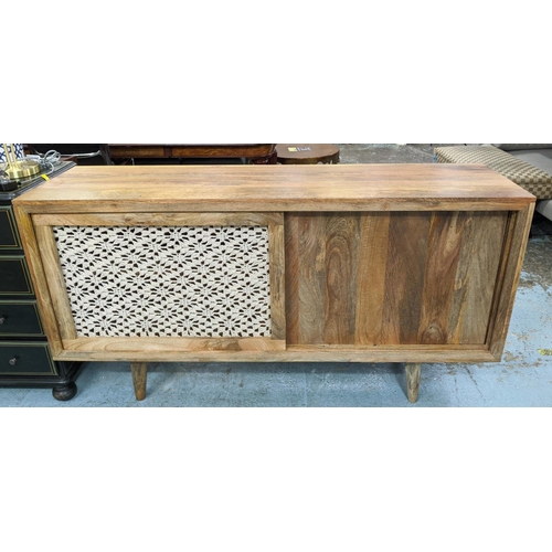 307 - NILA PARMAR DESIGNS CROCHET SIDEBOARD, 160cm x 45.5cm approx.