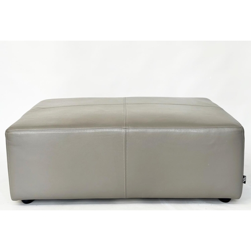 136 - CENTRE STOOL BY DITRE ITALIA, Italian, stitched grey leather, 105cm x 80cm x 41cm H.