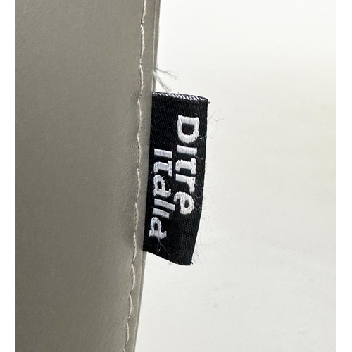 136 - CENTRE STOOL BY DITRE ITALIA, Italian, stitched grey leather, 105cm x 80cm x 41cm H.