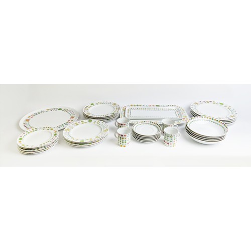 10 - A ROSENTHAL STUDIO - LINE PART DINNER SET, floral motif borders, comprising dinner plates, dessert p... 