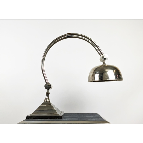 325 - DESK LAMP, 65cm tall, polished metal.