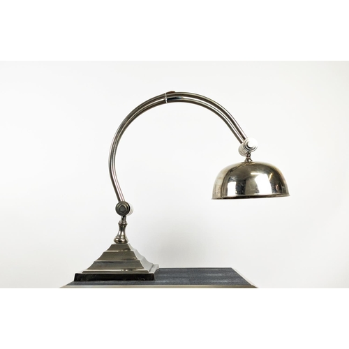 325 - DESK LAMP, 65cm tall, polished metal.