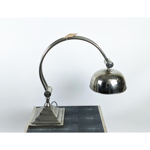 325 - DESK LAMP, 65cm tall, polished metal.