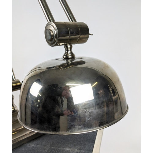 325 - DESK LAMP, 65cm tall, polished metal.