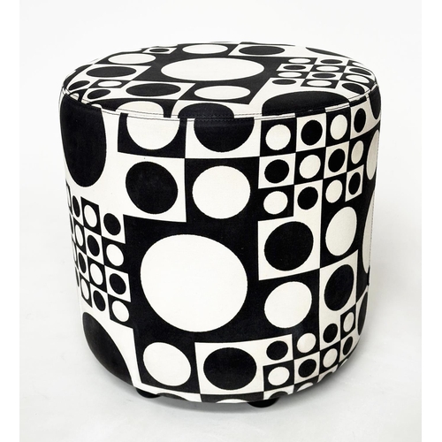 351 - JOHANSON BOB STOOLS, a pair, with Verner Panton geometric fabric, 43cm H x 43cm W. (2)