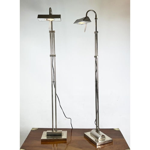 381 - VALSAN DESK LAMPS, a pair, chrome adjustable design, 140cm H max. (2)