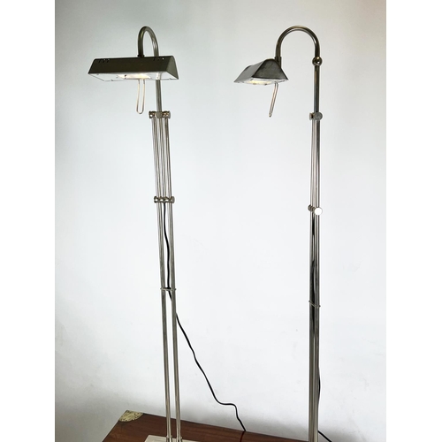 381 - VALSAN DESK LAMPS, a pair, chrome adjustable design, 140cm H max. (2)