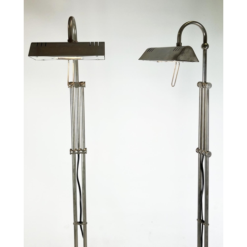 381 - VALSAN DESK LAMPS, a pair, chrome adjustable design, 140cm H max. (2)