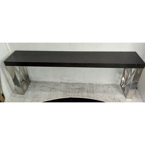 410 - CONSOLE TABLE, 210cm x 36cm 75.5cm, Art Deco style design.