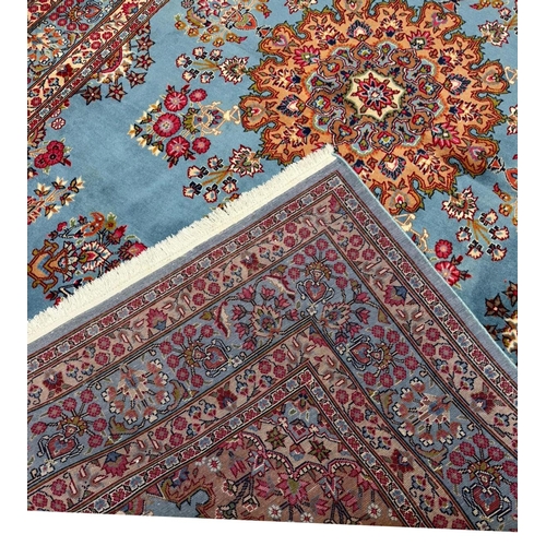 71 - FINE PERSIAN KIRMAN LAVAR CARPET, 300cm x 195cm.