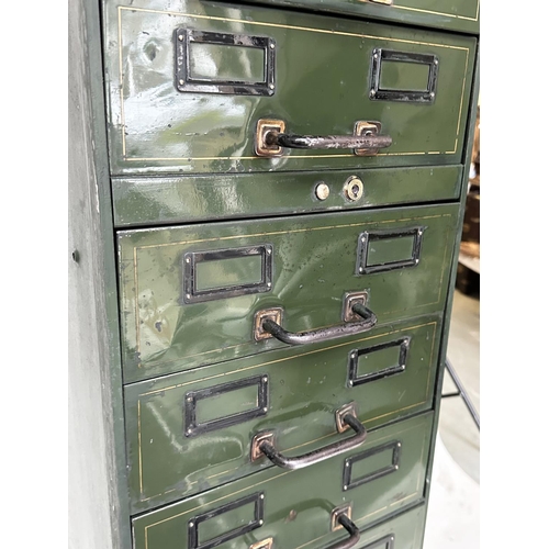 265 - FILING CHEST, early 20th century Romeo Ltd with fifteen gilt lined drawers with label holders, GVR s... 