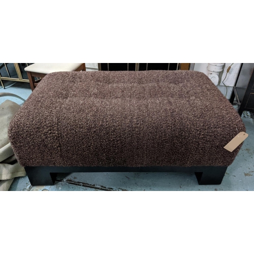 430 - OTTOMAN, 80cm D x 51cm H x 132cm, in a dark textured fabric.