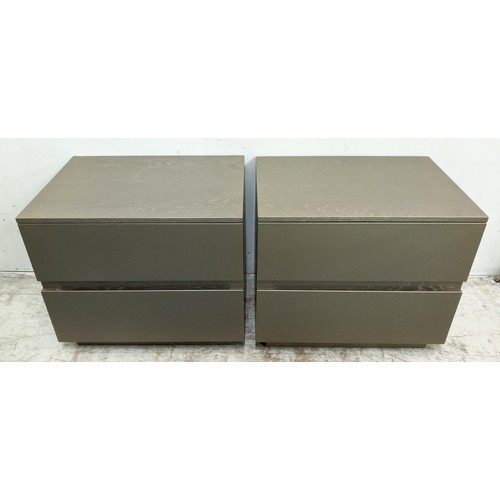 412 - SIDE CHESTS, a pair, each with two soft close drawers, 60cm x 45cm x 51.5cm. (2)