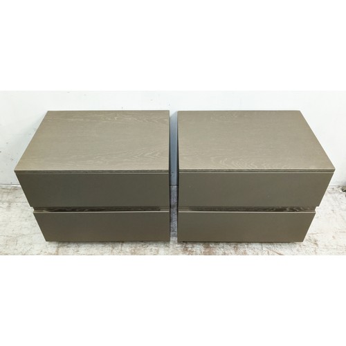 412 - SIDE CHESTS, a pair, each with two soft close drawers, 60cm x 45cm x 51.5cm. (2)