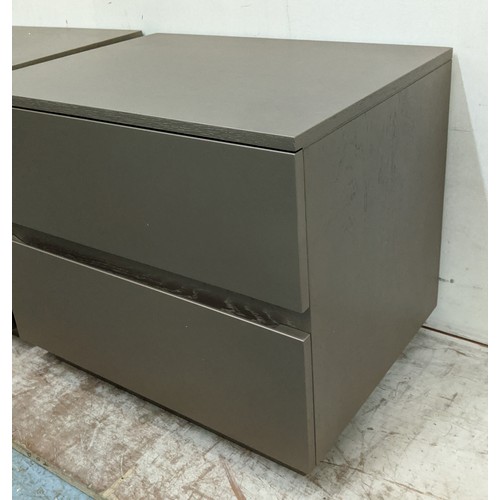 412 - SIDE CHESTS, a pair, each with two soft close drawers, 60cm x 45cm x 51.5cm. (2)