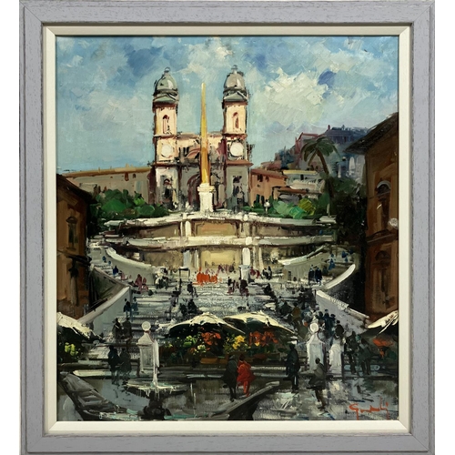 115 - GIANI, 'Spanish Steps, Rome', oil on canvas, 59cm x 49cm, signed, framed.