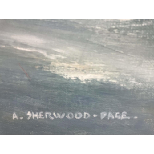 116 - ALAN SHERWOOD-PAGE (1939-2018), 'Hammersmith Bridge', oil on canvas, signed, framed.
