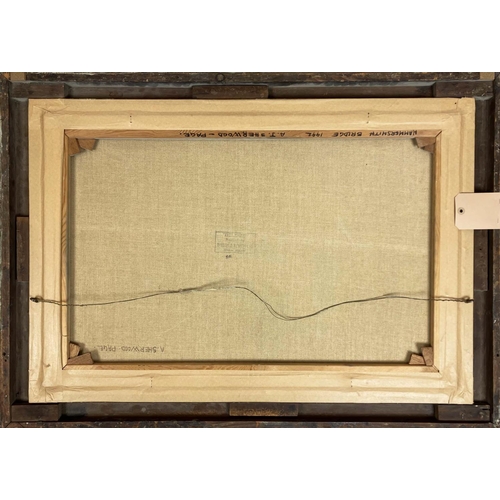 116 - ALAN SHERWOOD-PAGE (1939-2018), 'Hammersmith Bridge', oil on canvas, signed, framed.